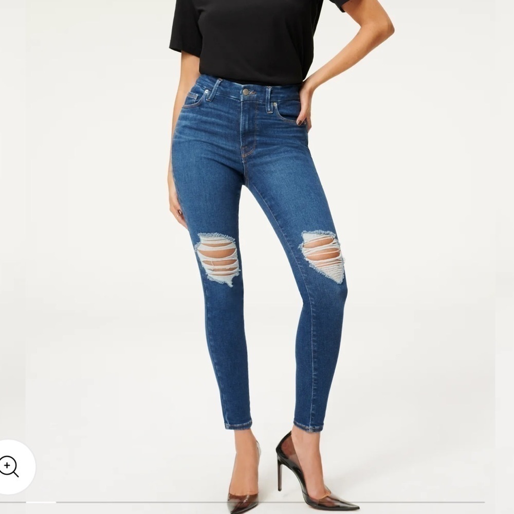 GOOD AMERICAN Good Waist Crop Jeans - Picture 3 of 16